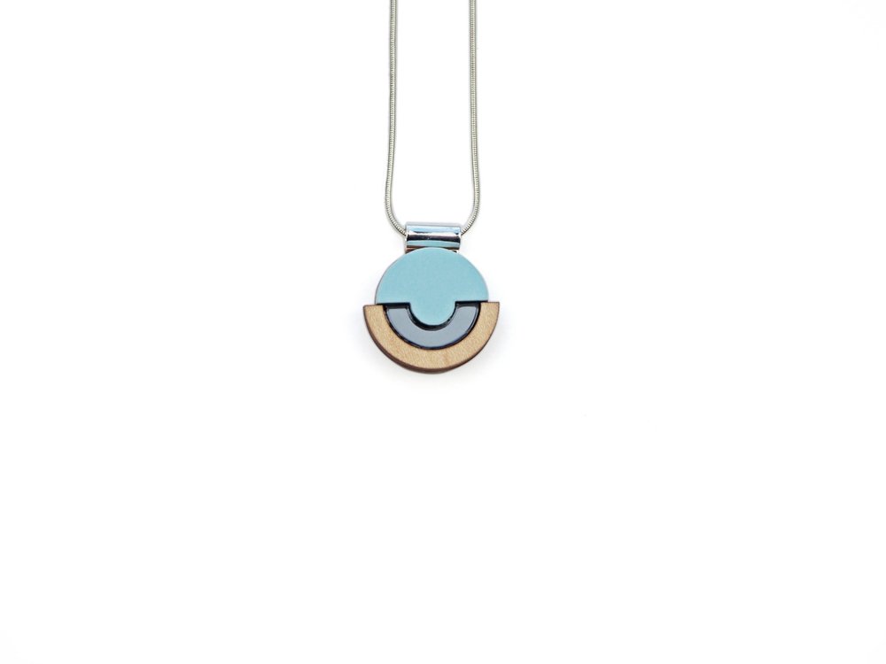 Image of contour necklace - pastel blue
