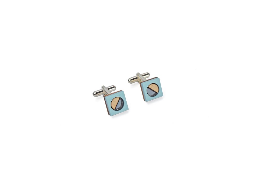 Image of Frame Cufflinks - Pastel blue