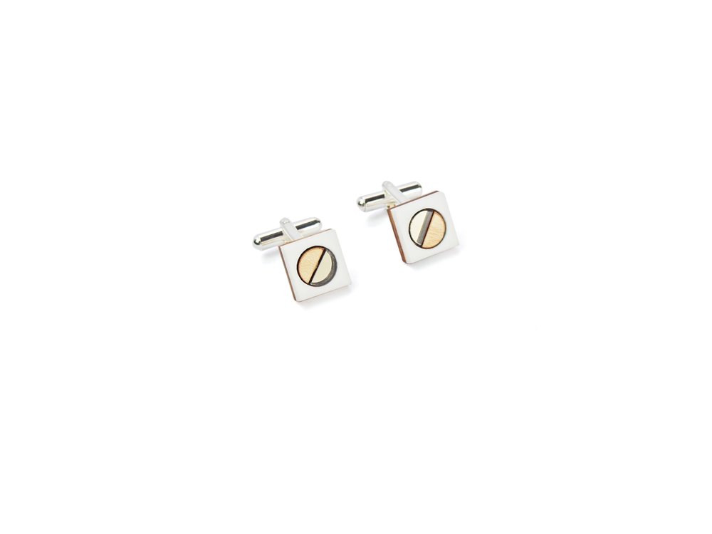 Image of Frame Cufflinks - White
