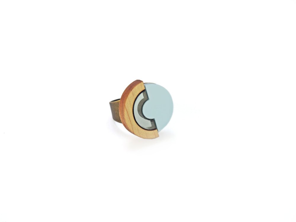 Image of contour ring - pastel blue