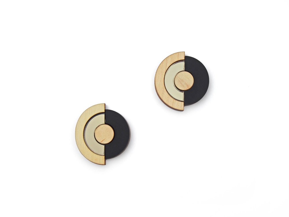 Image of Concentric Circle Earrings - Bronze